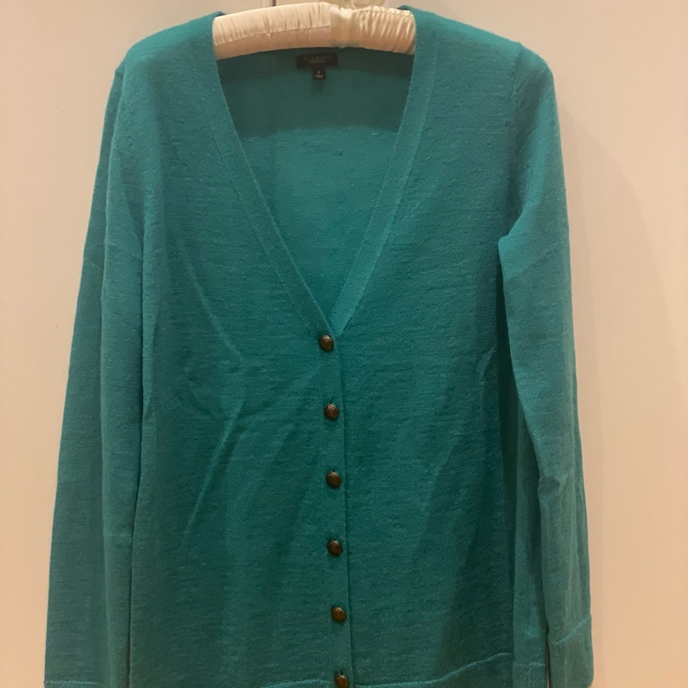 Talbots cardigan emerald green